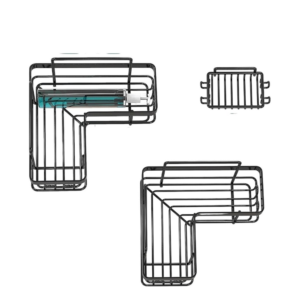 Adhesive Shower Caddy Shelf Organizer No Drilling Rustproof Bathroom Storage‎